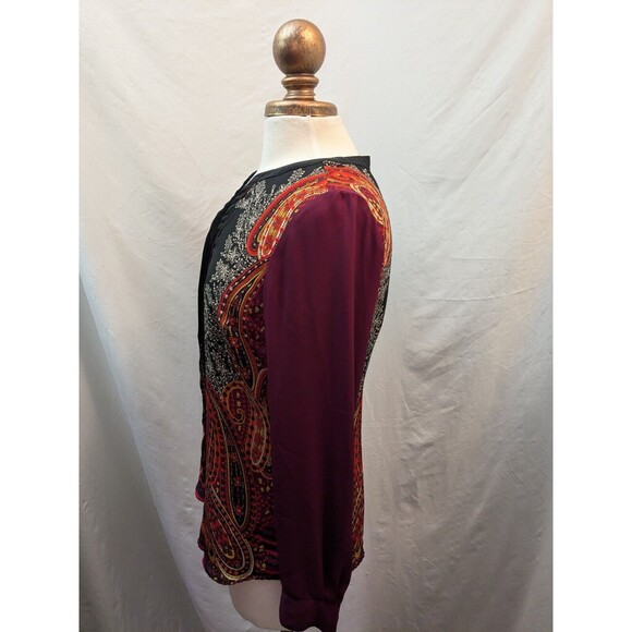 Dana Buchman Blouse Women's 4 Multi Paisley Print Career Top Corpcore Romantic - Picture 4 of 11
